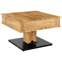 Carryhome KONFERENČNÝ STOLÍK, čierna, farba duba, kov, kompozitné drevo, 70/70/46,5-66 cm