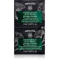 Apivita Express Beauty Eye Mask Gingko Biloba maska za oči proti oteklinam in temnim kolobarjem 2 x 2 ml