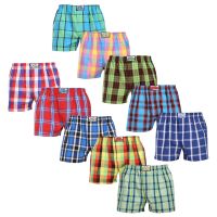 10PACK pánské trenky Styx klasická guma vícebarevné (10A110110) L