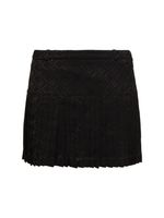 Moon Diamond Jacquard Pleated Mini Skirt