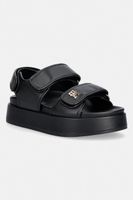 Tommy Hilfiger sandále na platforme dámske kožené LEATHER SPORTY PLATFORM SANDAL