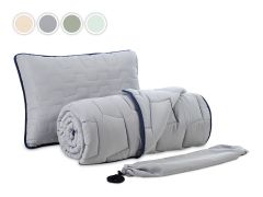 Dormeo AdaptiveGO sada polštář a přikrývka + brašna 140x200 cm mentolově zelená