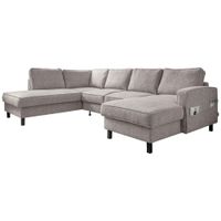 MID.YOU SEDACÍ SOUPRAVA, textil, šedobílá