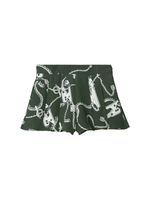 Pleated Printed Shorts