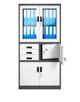 Kovová skříň Filip s trezorem: antracitovo-bílá 90x185 cm (992)