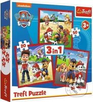 Tlapková patrola Veselí pejsci 3v1 - puzzle z kategorie 15 - 60 dílků