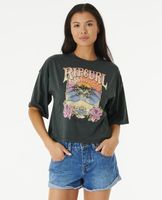 T-Shirt Rip Curl BARRELLED HERITAGE CROP Washed Black