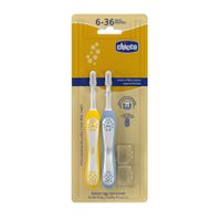 CHICCO Set zubných kefiek pre deti Indigo-Mustard 6-36m
