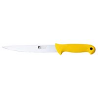 Nůž na porcování masa z nerezové oceli Bergner / 17,5 cm / žlutá