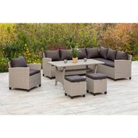 Gardenson TERASOVÁ SEDACIA SÚPRAVA 18-dielne, kov, plast, textil