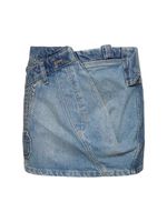 Patchwork Denim Mini Skirt