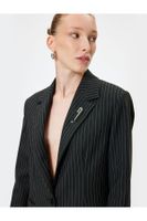 Koton Blazer Jacket Hip Length Loose Fit Double Breasted