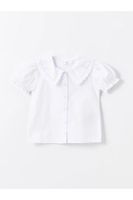 LC Waikiki LCW baby Bebe Collar Short Sleeve Embroidered Baby Girl Shirt