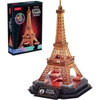 CubicFun 3D puzzle s LED Noční edice: Eiffelova věž 51 dílků