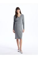 LC Waikiki V-Neck Straight Long Sleeve Maternity Cardigan and Dress Set