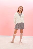 DEFACTO Girl V Neck White Buttoned Plush Cardigan