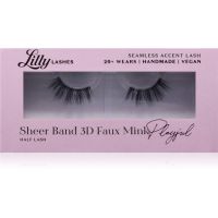 Lilly Lashes Sheer Band 3D Faux Mink Half Lash künstliche Wimpern Typ Playful 1 Paar