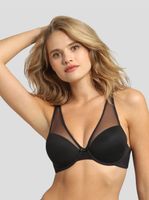 Čierna dámska vystužená podprsenka s kostícami Dim GENEROUS INVISIBLE UNDERWIRE PADDED BRA