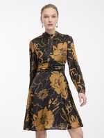 Orsay Brown-Black Women Floral Satin Dress - Women