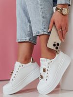Sneakersy damskie na platformie SOLICIA złote Dstreet
