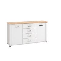 Landscape KOMODA, biela, dub artisan, 161/86/41 cm