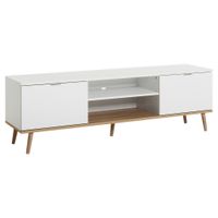 MID.YOU KOMODA POD TELEVIZI, bílá, Sonoma dub, 160/50/40 cm