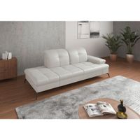 Sit & More LEŇOŠKA, textil, koža, biela