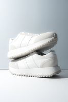 ES8: Białe sneakersy damskie ze skóry naturalnej i weluru
