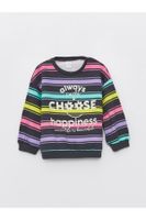 LC Waikiki Crew Neck Long Sleeve Printed Baby Girl Sweatshirt