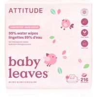 Attitude Baby Leaves Water Wipes vlažni robčki brez dodanih dišav 3x72 kos