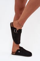 BIG STAR SHOES Klapki Chodaki Damskie Na Korkowej Platformie Srebrna Klamra Big Star