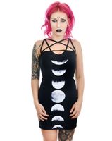 Ženska haljina TOO FAST - PHASES OF THE MOON PENTAGRAM HARNESS S