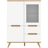 MID.YOU VYSOKÁ KOMODA, biela, farba duba, 100/140/40 cm