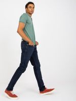 Dark blue men's denim pants slim fit