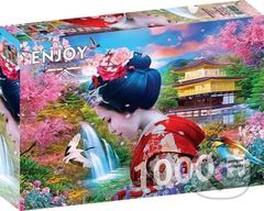 Gejša v zahradě - puzzle z kategorie Umělecké