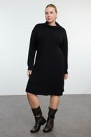 Trendyol Curve Black Turtleneck Mini Knit Dress