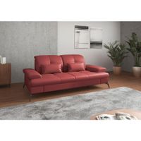 Sit & More TROJMIESTNA POHOVKA, červená, pravá koža