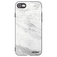 Silikónový čierny obal pre Apple iPhone 8 - White marble