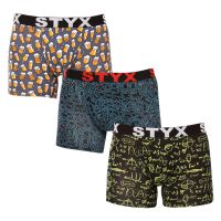 3PACK pánské boxerky Styx long art sportovní guma vícebarevné (3U12672/2) XL