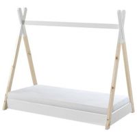 MID.YOU DOMČEKOVÁ POSTEĽ, 70/140 cm biela, farba borovice