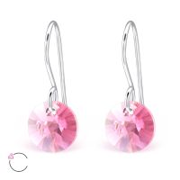 Olivie Strieborné náušnice Swarovski PINK 0388