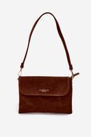 Flora&amp;Co Mała torebka na ramię z eko-zamszu w kolorze camelowym