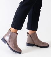 Gemre Kirla brown eco-suede platform ankle boots