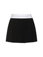 High Waisted Pleated Wool Shorts