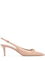 60mm Vlogo Leather Slingbacks