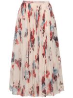 Pleated Tulle Midi Skirt