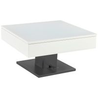 Livetastic KONFERENČNÝ STOLÍK, čierna, biela, kov, sklo, kompozitné drevo, 80/80/47 cm