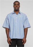 Men's short-sleeved shirt Striped Summer white/blue