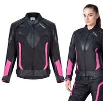 Dámská moto bunda W-TEC Durmana černo-růžová XS