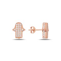 Olivie Strieborné náušnice HAMSA ROSE 3874